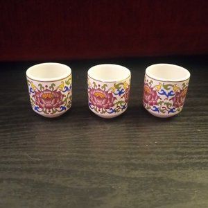 3 Vintage Japanese Saki Cups